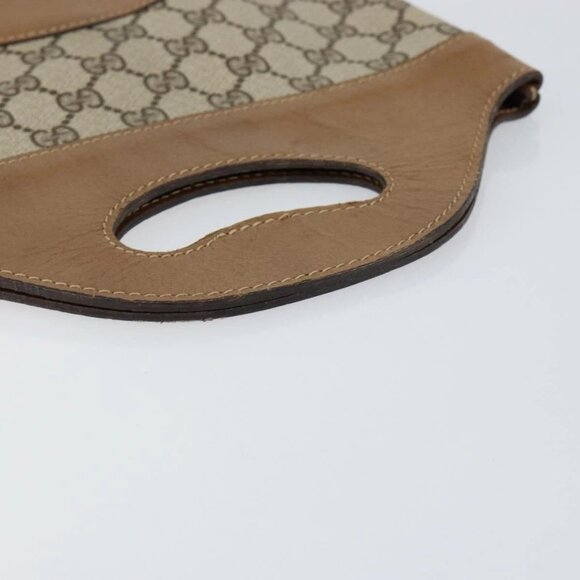 GUCCI GG Supreme Hand Bag PVC Leather Vintage Beige Auth 146840 - Picture 8 of 16